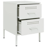 Bedside Cabinets 2 pcs White 36x39x50.5 cm Steel 842933