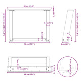 ZNTS Coffee Table Legs U-Shaped 2 pcs White 60x cm Steel 4012769