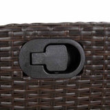 Reclining Garden Bench with Cushions Brown Poly Rattan 368227