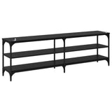 TV Cabinet Black Oak 160 x 30 x 50 cm Engineered Wood and Iron 881290