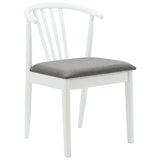 Dining Chair 2 pcs White and Grey Solid Rubberwood 42020397