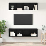 TV Cabinet Set 4 pcs Black Oak 37 x 37 x 72 cm Engineered Wood 3393532