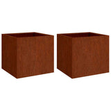 Planters 2 pcs 42x40x39 cm Corten Steel 821550