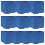 Storage Boxes 10 pcs Blue 32x32x32 cm Fabric 288339