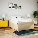 Box Spring Bed with Mattress Cream 140x200 cm Fabric 3285385
