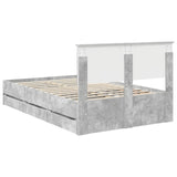 Bed Frame with Drawer Concrete Grey 120 x 190 cm Engineer Wood 3410731