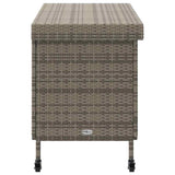 Garden Storage Box with Wheels Grey 110x55x73 cm Poly Rattan 4103828