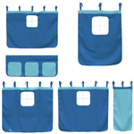 Kids' Loft Bed with Curtains Blue 80x200 cm Solid Wood Pine 3309072