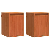 Wall Cabinet 2 pcs Wax Brown 30 x 30 x 40 cm Solid Pine Wood 869868