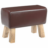 Bench 60 x 30 x 45 cm Real Leather Dark Brown 42042105