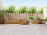 Outdoor Sofa Set 7 pcs Natural Solid Acacia Wood 3373069