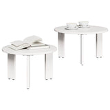 Coffee Table 2 pcs White Solid Pine wood 873560
