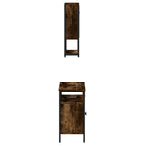 2 Piece Bathroom Furniture Set Smoked Oak Engineered Wood 3214657