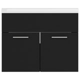 Sink Cabinet With Basin Black and White Engineered wood and Ceramic 3070821