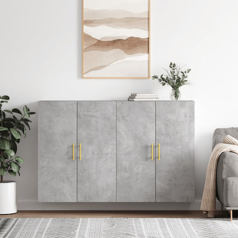 Wall Mounted Cabinets 2 pcs Concrete Grey 69.5x34x90 cm 3195615