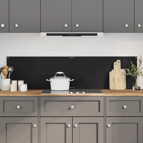 Kitchen Backsplashes 2 pcs Black 80x60 cm Tempered Glass 3315800