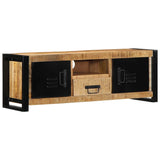 ZNTS TV Cabinet 100x30x35 cm Solid Rough Wood Mango 4013593