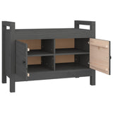 Hall Bench Grey 80x40x60 cm Solid Wood Pine 821781