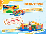 4 in 1 Kids Bouncy Castle Extra Large Double Slides & Trampoline Design Inflatable House Pool T3398P348073