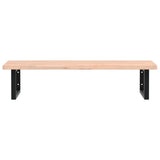 Basin Shelf Wall Mounted Steel and Solid Wood Beech 3302433