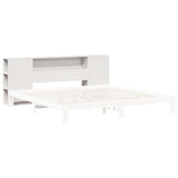 Headboard with Storage White 180 cm Solid Wood Pine 855622