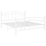 Bed Frame without Mattress White Metal 140x200 cm 324977