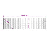 Chain Link Fence with Flange Silver 0.8x25 m 154040