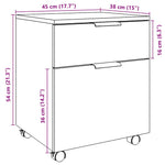 ZNTS Mobile File Cabinet with Wheels Old Wood 45x38x54 cm Engineered Wood 856949