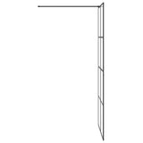 Walk-in Shower Wall with Clear ESG Glass 90x195 cm Black 151034