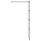 Walk-in Shower Wall with Clear ESG Glass 90x195 cm Black 151034