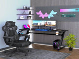 Computer Gaming Chair, Racing Desk Chair Lumbar Support and Footrest, PU Leather Gamer Chair T3398P328205