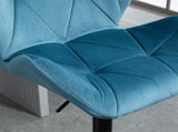 Bar Stools Set Of 2, Luxurious Velvet-Touch Barstools with Metal Frame Footrest Round Base Triangle T3398P328165