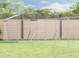 Outdoor Dog Kennel with Roof Silver 12x12x2.5 m Galvanised Steel 3190474