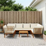 7 pcs Solid Acacia Wood & Rope Natural 3407770