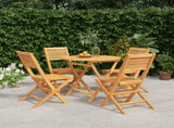 Garden Dining Set Natural Teak Teak wood Medium Foldable 3155022