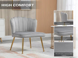 Velvet-Feel Shell Accent Chair - Grey T3398P343000