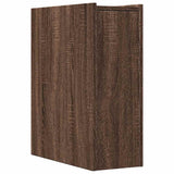 Narrow Bathroom Cupboard with Wheels Brown Oak Engineered Wood 855292