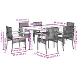 Garden Dining Set Grey PE Rattan Standard Removable Covers 3213621