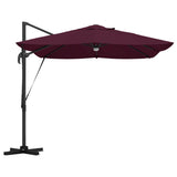 Umbrella with LED Strip Lights Bordeaux Red 351 x 250 x 253 cm 42003365