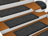 Grey Carpet Stair Tread Set of 15 100% Polypropylene 65x21x4 cm 134562