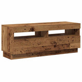 TV Cabinet with LED Lights Old Wood 100x35x40 cm Engineered Wood 856355