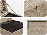 Cushion Box Light Grey 55 x 55 x 69 cm Poly Rattan 42026743