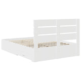 Bed Frame with Drawer White 140 x 190 cm Engineered Wood 3411972
