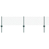 Chainlink Fence with Post 10 x 0.4 m PVC-Coated Steel Green 3336237