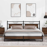 Metal Bed Frame without Mattress Brown Oak 200x200 cm 3325134