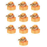 142661 Ratchet Tie Down Straps 10 pcs 1 Tonnes 6mx38mm Orange
