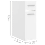 Apothecary Cabinet White 20x45.5x60 cm Engineered Wood 804211