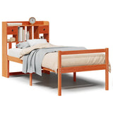 Bookcase Bed without Mattress Wax Brown 75x190 cm Small Single Solid Wood Pine 3322065