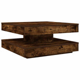 Coffee Table 360-Degree Rotatable Smoked Oak 70x70x34.5 cm 858483