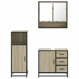 3 Piece Bathroom Furniture Set Sonoma Oak Engineered Wood 3300986